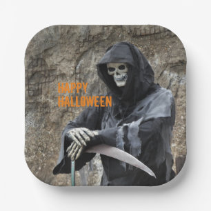Halloween Grim Sensenmann individuell anpassbar Pappteller