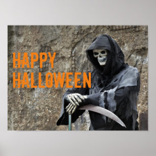 Halloween Grim Sensenmann individuell anpassbar Poster