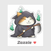 Halloween Grim Sensenmann Kitty Aufkleber (Blatt)