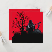 Halloween Grim Sensenmann Red Night Karte (Vorderseite/Rückseite Beispiel)