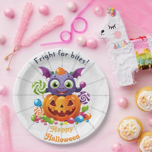 Halloween Grimlin mit Trick oder Treat Candy Pappteller (Party)