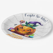 Halloween Grimlin mit Trick oder Treat Candy Pappteller (Schrägansicht)