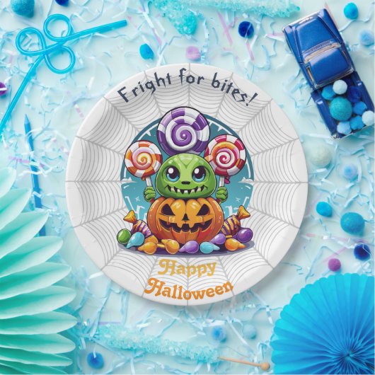 Halloween Grimlin mit Trick oder Treat Candy Pappteller (Party)