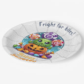 Halloween Grimlin mit Trick oder Treat Candy Pappteller (Schrägansicht)