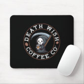 Halloween grimmiger Sensenmann trinkt Kaffee Tod w Mousepad (Mit Mouse)