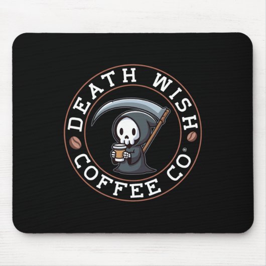 Halloween grimmiger Sensenmann trinkt Kaffee Tod w Mousepad (Vorne)