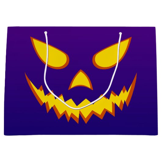 Halloween Grinning Face Kürbislaterne Pumpkin Große Geschenktüte (Vorderseite)
