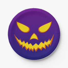 Halloween Grinning Face Kürbislaterne Pumpkin Pappteller