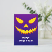Halloween Grinning Face Kürbislaterne Pumpkin Postkarte (Stehend Vorderseite)