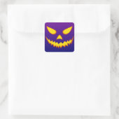 Halloween Grinning Face Kürbislaterne Pumpkin Quadratischer Aufkleber (Tasche)