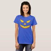 Halloween Grinning Face Kürbislaterne Pumpkin T-Shirt (Vorne ganz)