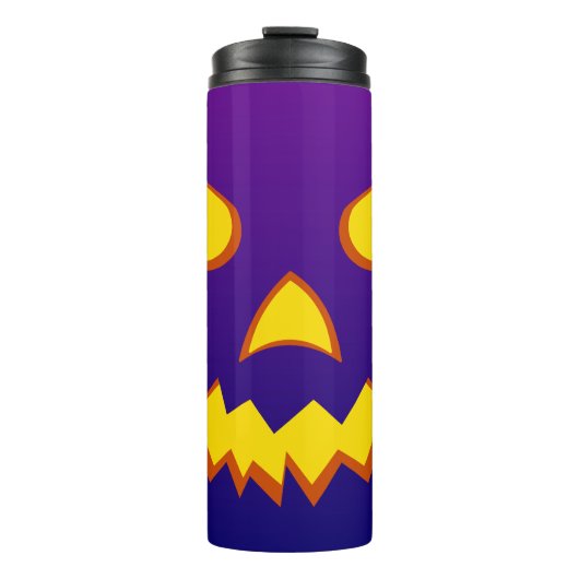 Halloween Grinning Face Kürbislaterne Pumpkin Thermosbecher (Vorderseite)