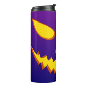 Halloween Grinning Face Kürbislaterne Pumpkin Thermosbecher (Nach links gedreht)