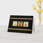 Halloween-Grinsen Karte (Gelbe Blume)