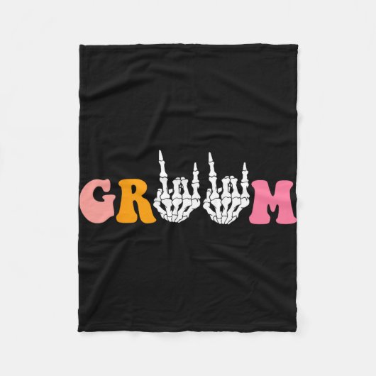 Halloween Groom Bride Skeleton Hand Wedding Bachel Fleecedecke (Vorderseite)