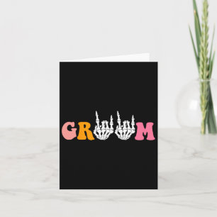 Halloween Groom Bride Skeleton Hand Wedding Bachel Karte
