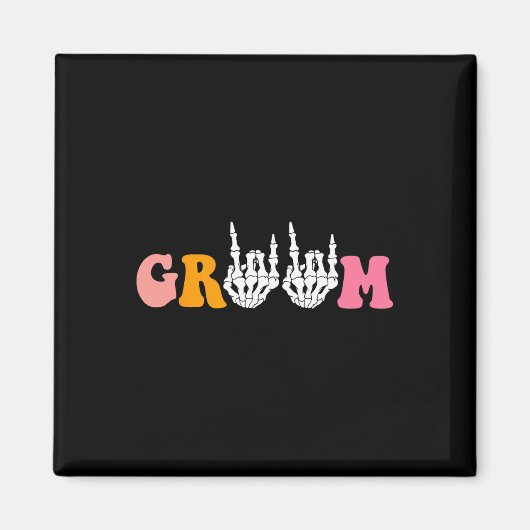 Halloween Groom Bride Skeleton Hand Wedding Bachel Magnet (Vorne)