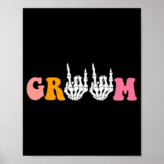 Halloween Groom Bride Skeleton Hand Wedding Bachel Poster (Vorne)