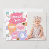 Halloween Groovy Birthday Party Dankeskarte (Vorderseite)