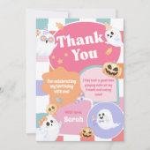 Halloween Groovy Birthday Party Dankeskarte (Vorderseite)