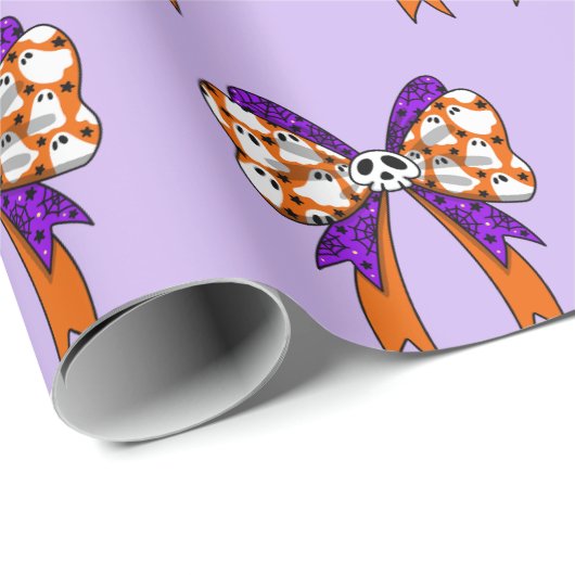 Halloween Groovy boo ghost and skull Geschenkpapier (Rolleneckpunkt)
