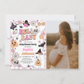 Halloween Groovy Ghost Baby Shower Einladung (Vorderseite)