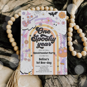 Halloween Groovy Niedlich Ghost 1. Geburtstag Part Einladung