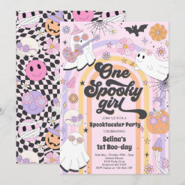 Halloween Groovy Niedlich Ghost 1. Geburtstag Part Einladung