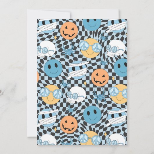 Halloween Groovy Niedlich Ghost Hey Boo Birthday P Einladung (Rückseite)