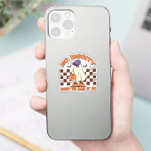 Halloween Groovy Retro Custom-Cut Vinyl Sticker (Telefon)