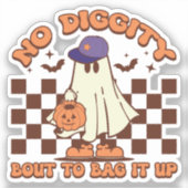 Halloween Groovy Retro Custom-Cut Vinyl Sticker (Vorderseite)