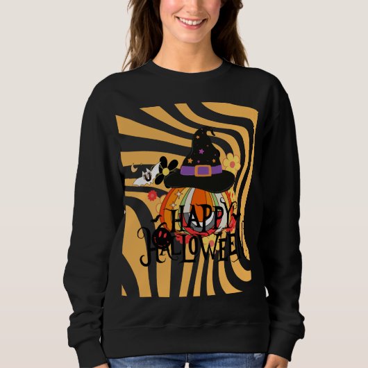 Halloween Groovy Retro Sweatshirt (Vorderseite)