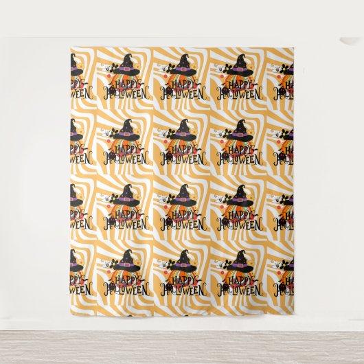 Halloween Groovy Retro Wandteppich (Vorderseite)