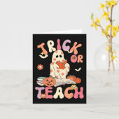 Halloween Groovy Trick oder Teach Retro Floral Gho Karte (Gelbe Blume)