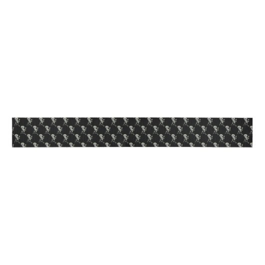 Halloween Grosgrain Ribbon-Skelett Ripsband (Vorderseite)