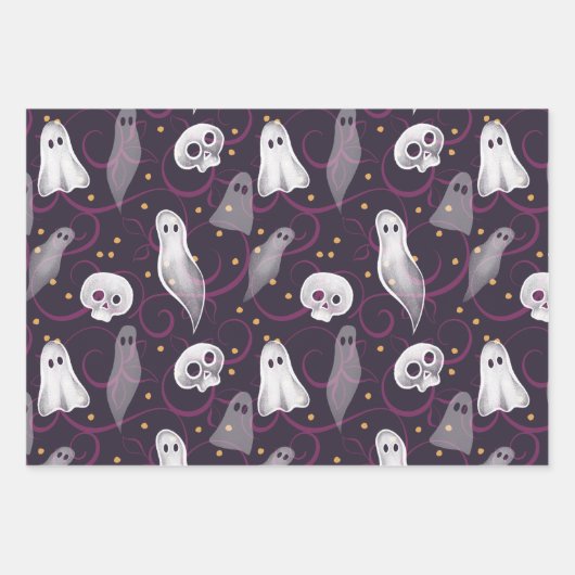 Halloween Große Designumhüllungsblätter Geschenkpapier Set (Vorderseite 2)