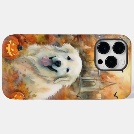 Halloween Große Pyrenäen mit Pumpkins Beängstigend Case-Mate iPhone Hülle (Rückseite (Horizontal))