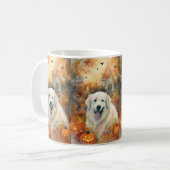 Halloween Große Pyrenäen mit Pumpkins Beängstigend Kaffeetasse (Vorderseite Links)