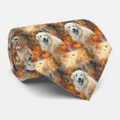 Halloween Große Pyrenäen mit Pumpkins Beängstigend Krawatte (Gerollt)