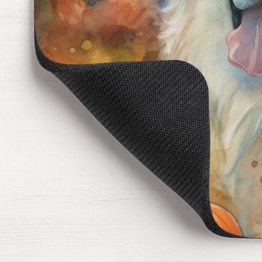 Halloween Große Pyrenäen mit Pumpkins Beängstigend Mousepad (Ecke)