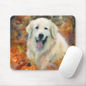 Halloween Große Pyrenäen mit Pumpkins Beängstigend Mousepad (Mit Mouse)