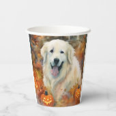 Halloween Große Pyrenäen mit Pumpkins Beängstigend Pappbecher (Rückseite)