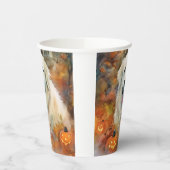 Halloween Große Pyrenäen mit Pumpkins Beängstigend Pappbecher (Links)