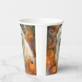 Halloween Große Pyrenäen mit Pumpkins Beängstigend Pappbecher (Rechts)