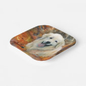 Halloween Große Pyrenäen mit Pumpkins Beängstigend Pappteller (Gewinkelt)