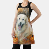 Halloween Große Pyrenäen mit Pumpkins Beängstigend Schürze (InSitu)