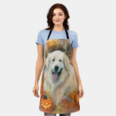 Halloween Große Pyrenäen mit Pumpkins Beängstigend Schürze (Getragen)