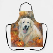 Halloween Große Pyrenäen mit Pumpkins Beängstigend Schürze (Vorderseite)