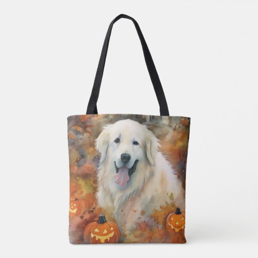 Halloween Große Pyrenäen mit Pumpkins Beängstigend Tasche (Rückseite)