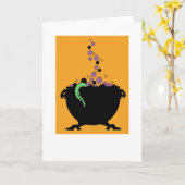 Halloween-großer Kessel Karte (Gelbe Blume)